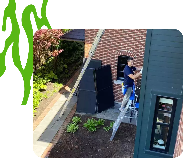 man cleaning windows