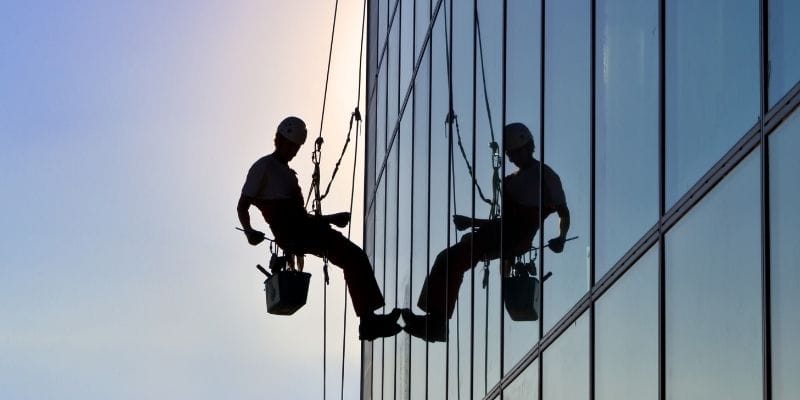 follow safety protocols while cleaning windows