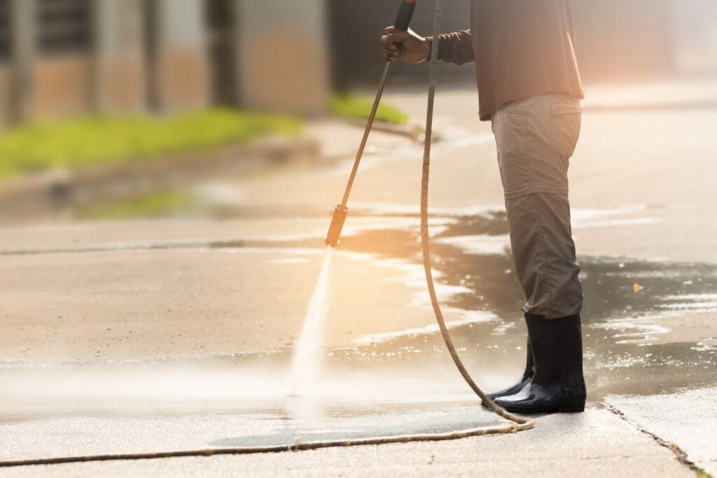 power washing pavement
