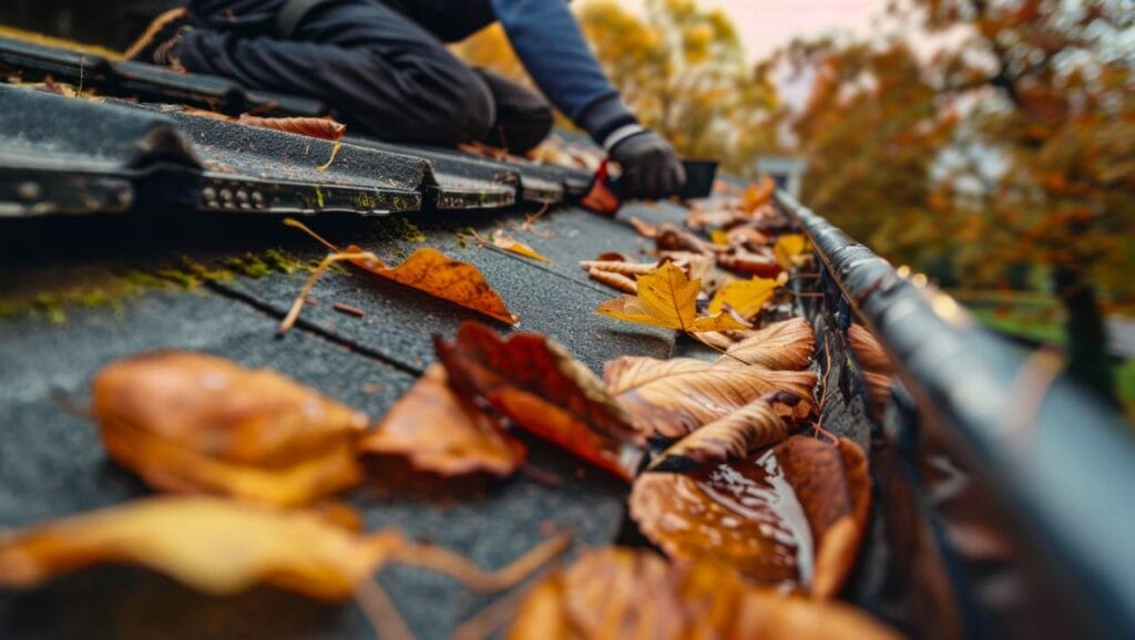 gutters full of leaves