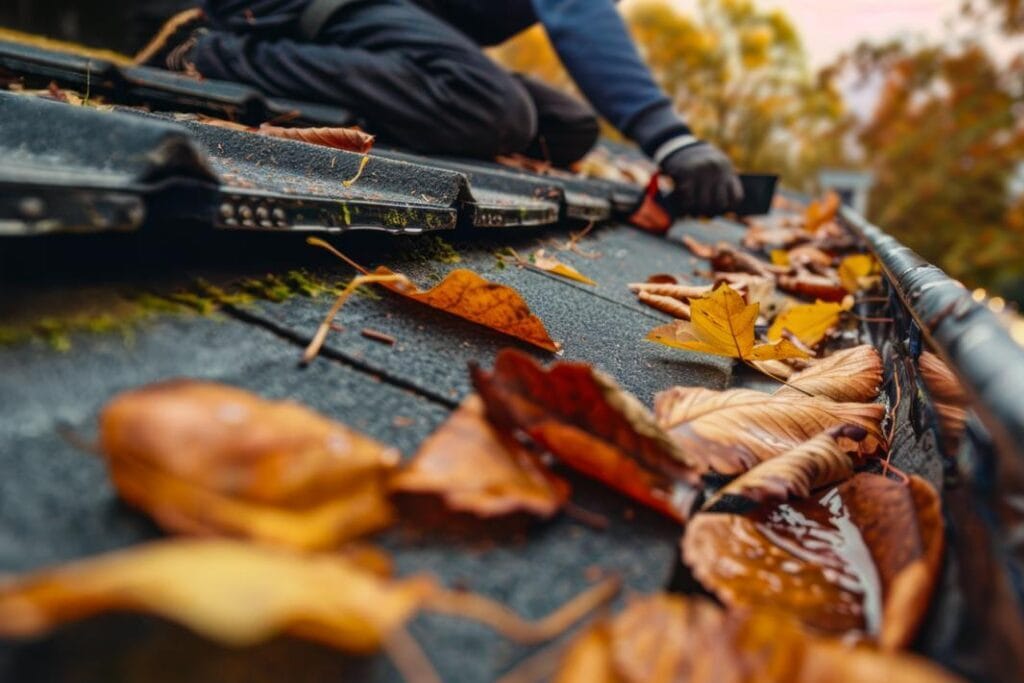 gutters full of leaves