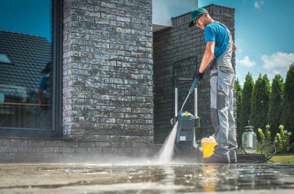 Men residential power washing