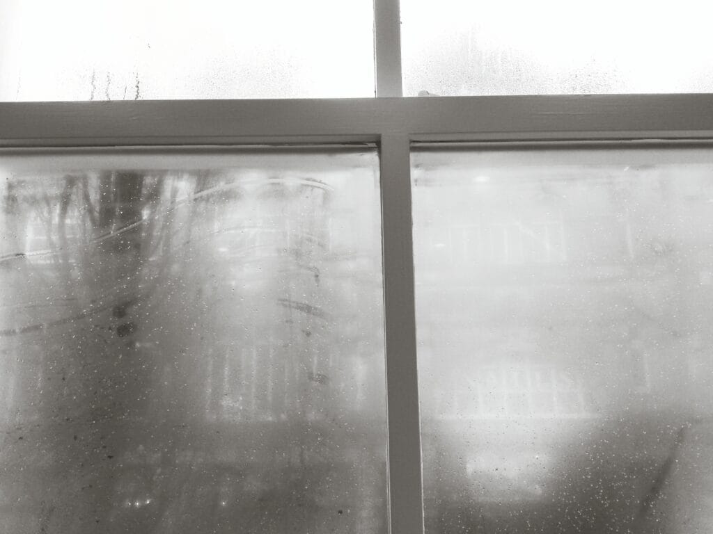 dirty windows close up